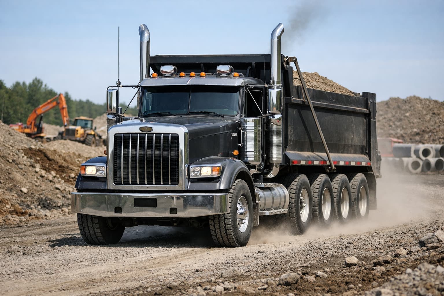 Location de machinerie avec opérateur — A.L.O Pomerleau en Beauce